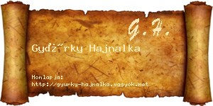 Gyürky Hajnalka névjegykártya